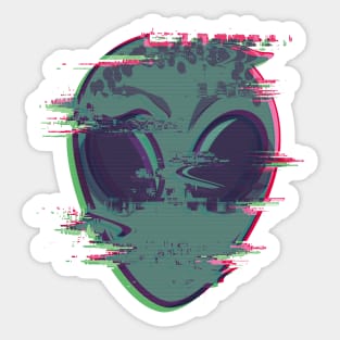 Alien in Distortion Sticker